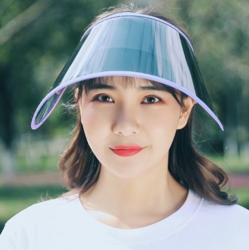 Benben 女裝帽 可折疊 無頂 防曬 防紫外線 遮陽 卷邊鏡片帽 太陽帽 紫色