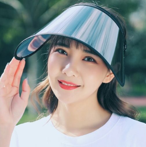 Benben 女裝帽 可折疊 無頂 防曬 防紫外線 遮陽 卷邊鏡片帽 太陽帽 黑色